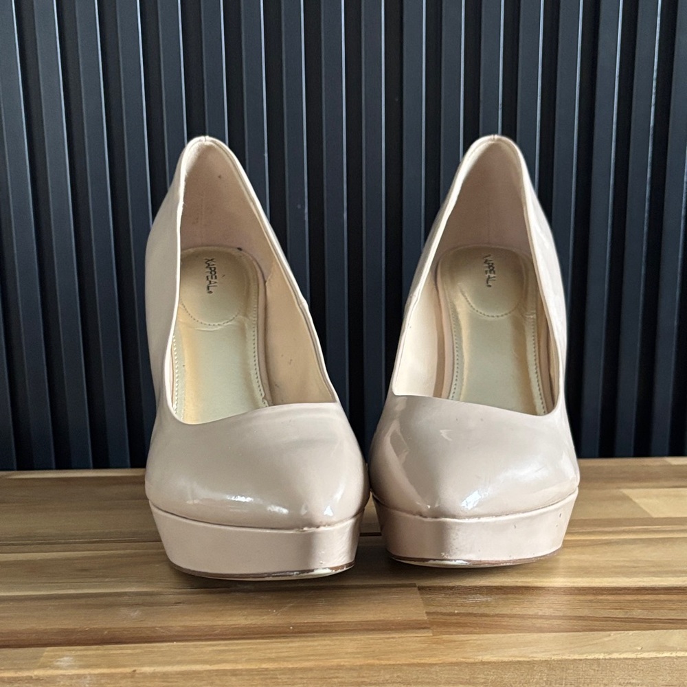 Patent Pink Nude Pointy Toe Platform High Heels - Picture 2 of 8